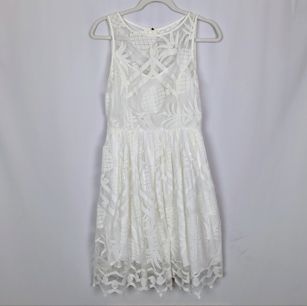 Anthropologie White Eyelet Midi Dress - Picture 6 of 14